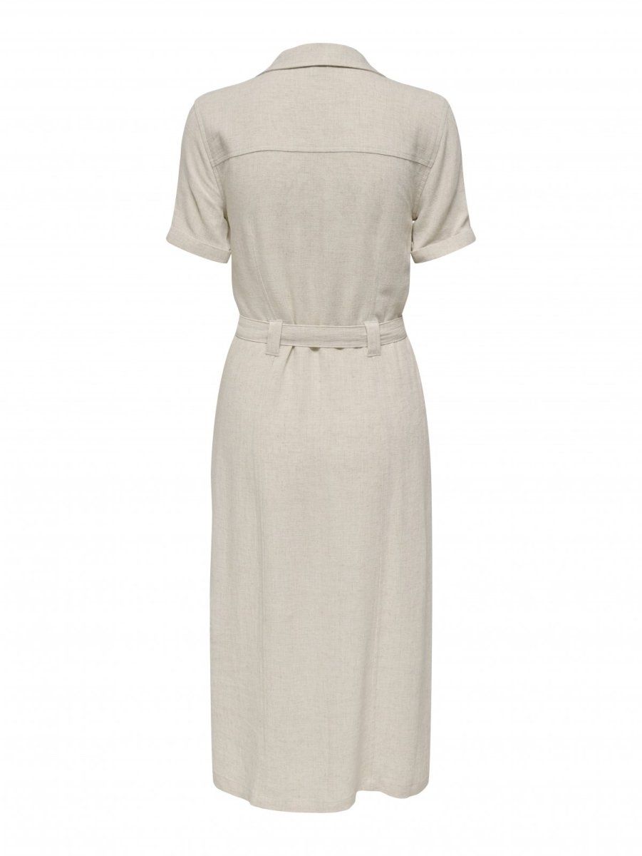Shirtdress με λινό ONLY 15347210 - Μπεζ - thefashionproject.gr - ONLY