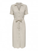 Shirtdress με λινό ONLY 15347210 - Μπεζ - thefashionproject.gr - ONLY