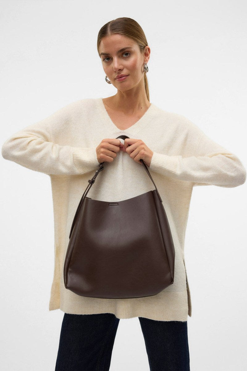 Shopper Bag Vero Moda 10296670 - Dark Brown Matte - thefashionproject.gr - VERO MODA