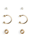 Σκουλαρίκια 3 - pack PIECES 17151786 - Χρυσό - thefashionproject.gr - PIECES