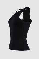 The Fashion Project - Sleeveless Ribbed Tank Top Fitted - Black