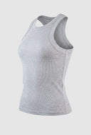 The Fashion Project - Sleeveless Ribbed Tank Top Fitted - Gray