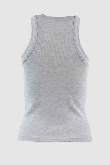 The Fashion Project - Sleeveless Ribbed Tank Top Fitted - Gray