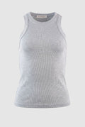 The Fashion Project - Sleeveless Ribbed Tank Top Fitted - Gray