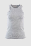 The Fashion Project - Sleeveless Ribbed Tank Top Fitted - Gray