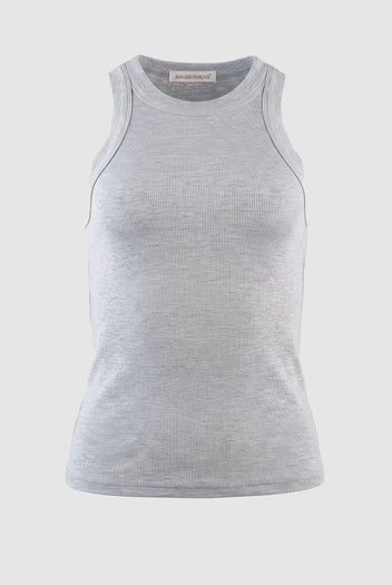 The Fashion Project - Sleeveless Ribbed Tank Top Fitted - Gray