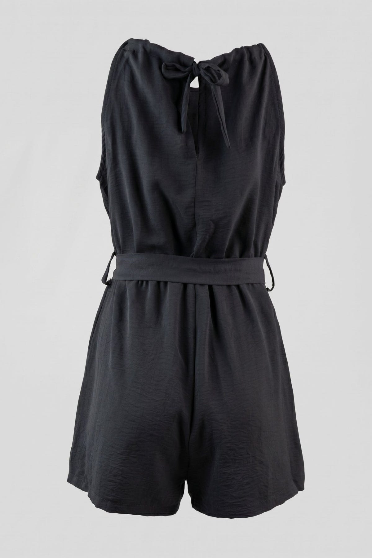 The Fashion Project - Sleeveless Short Jumpsuit Belted - Black