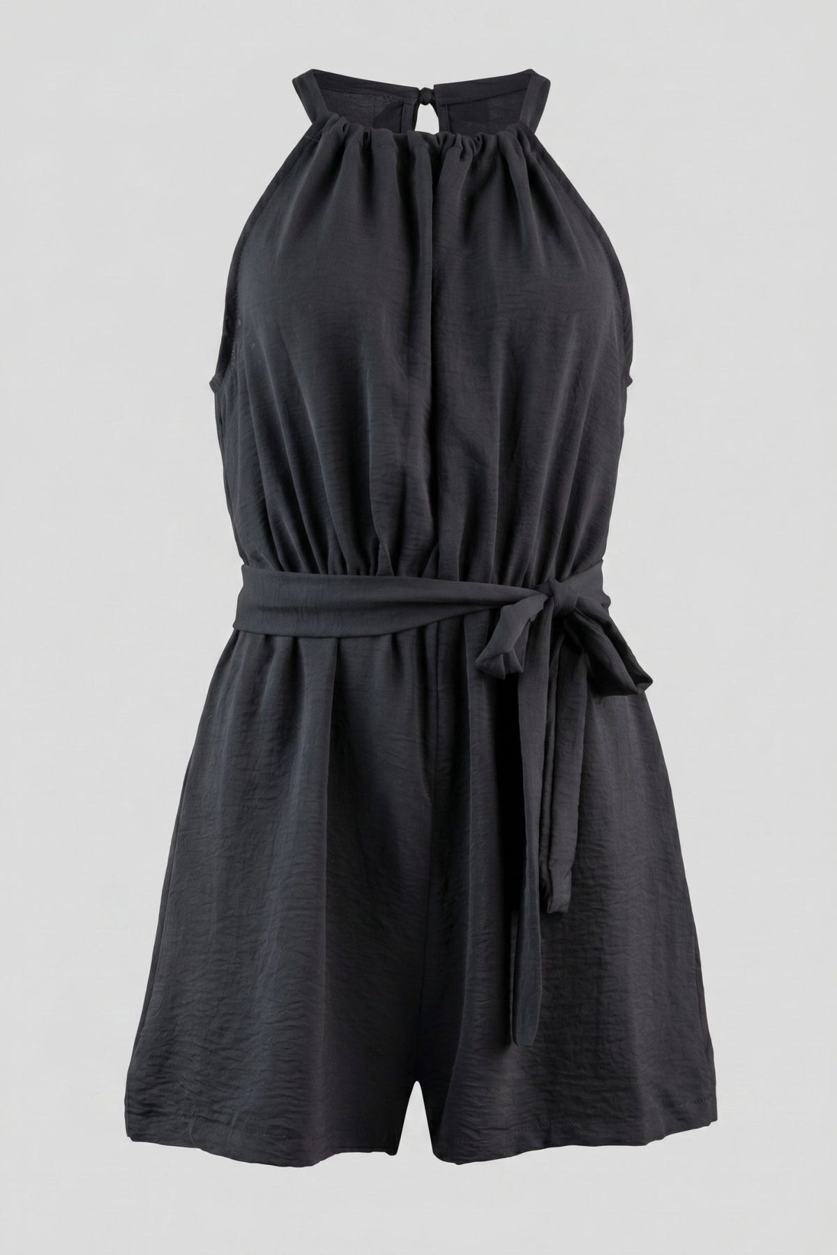 The Fashion Project - Sleeveless Short Jumpsuit Belted - Black