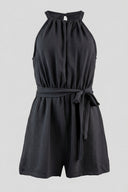 The Fashion Project - Sleeveless Short Jumpsuit Belted - Black