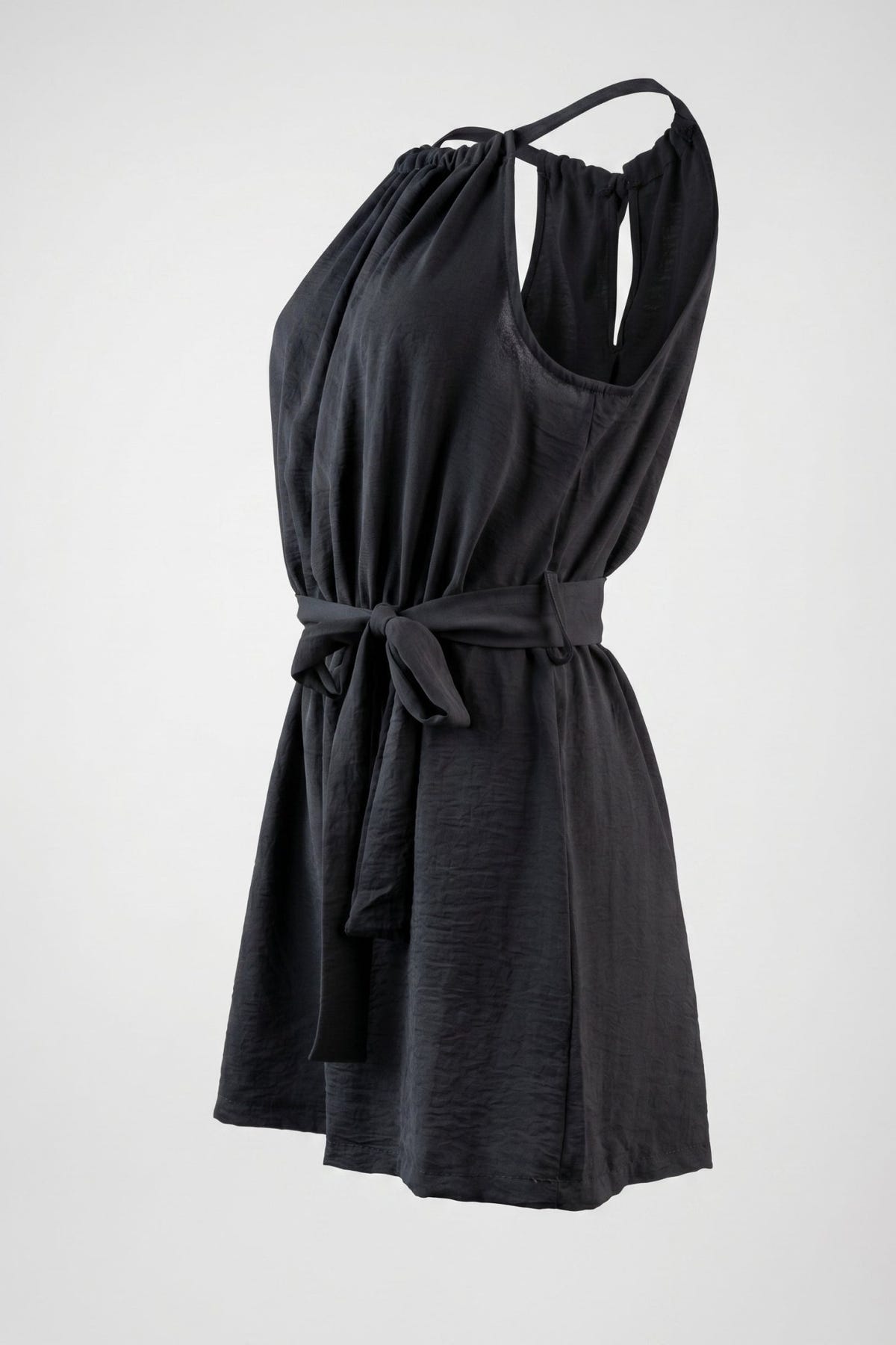 The Fashion Project - Sleeveless Short Jumpsuit Belted - Black