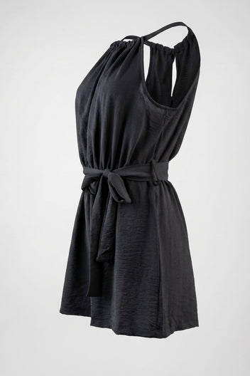 The Fashion Project - Sleeveless Short Jumpsuit Belted - Black