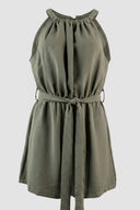 The Fashion Project - Sleeveless Short Jumpsuit Belted - Khaki