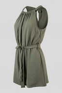 The Fashion Project - Sleeveless Short Jumpsuit Belted - Khaki