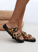 Slides δερμάτινα με print ATENEO - Leopard - thefashionproject.gr - ATENEO