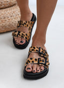 Slides δερμάτινα με print ATENEO - Leopard - thefashionproject.gr - ATENEO