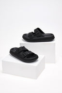 Slides ελαφριά με φάσες - Μαύρο - thefashionproject.gr - The Fashion Project