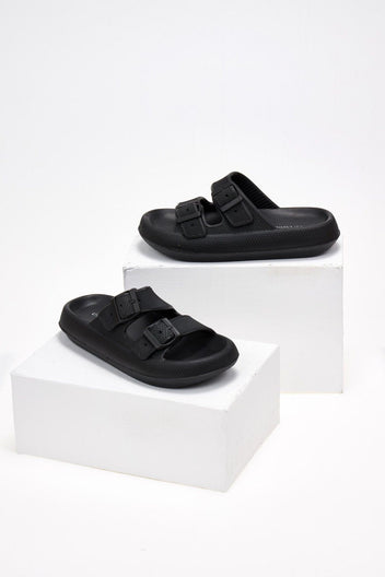 Slides ελαφριά με φάσες - Μαύρο - thefashionproject.gr - The Fashion Project