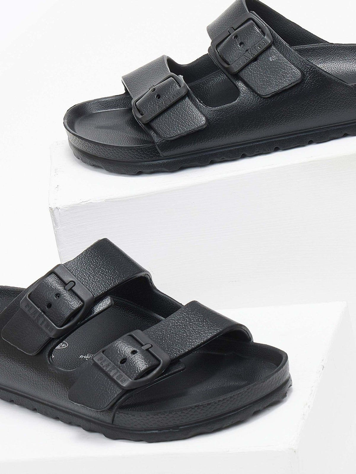 Slides με ανατομικό πάτο Plakton 760010 - Μαύρο - thefashionproject.gr - Plakton
