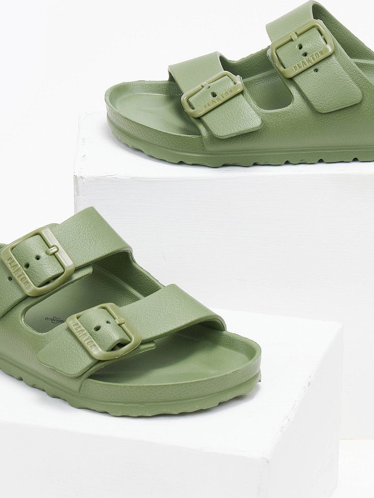 Slides με ανατομικό πάτο Plakton 760010 - Χακί - thefashionproject.gr - Plakton