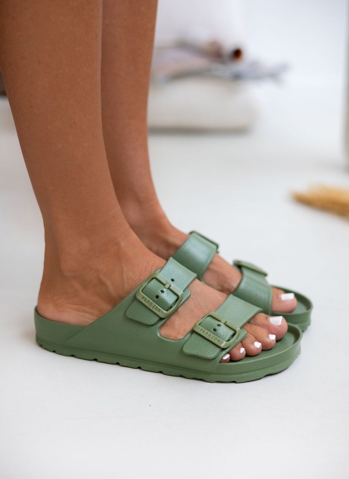 Slides με ανατομικό πάτο Plakton 760010 - Χακί - thefashionproject.gr - Plakton