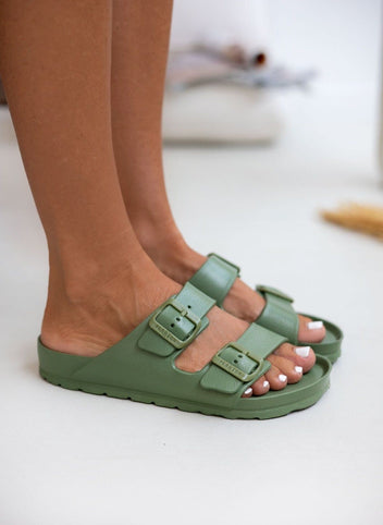 Slides με ανατομικό πάτο Plakton 760010 - Χακί - thefashionproject.gr - Plakton