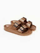 Slides με ανατομικό σχήμα στον πάτο ATENEO - Μπρονζέ - thefashionproject.gr - ATENEO