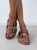 Slides με ανατομικό σχήμα στον πάτο ATENEO - Μπρονζέ - thefashionproject.gr - ATENEO