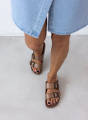 Slides με ανατομικό σχήμα στον πάτο ATENEO - Μπρονζέ - thefashionproject.gr - ATENEO