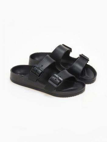 Slides με ανατομικό σχήμα στον πάτο - Μαύρο - thefashionproject.gr - The Fashion Project
