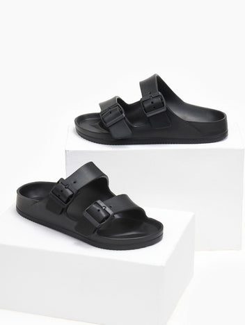 Slides με ανατομικό σχήμα στον πάτο - Μαύρο - thefashionproject.gr - The Fashion Project
