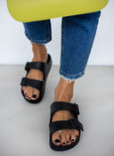 Slides με ανατομικό σχήμα στον πάτο - Μαύρο - thefashionproject.gr - The Fashion Project