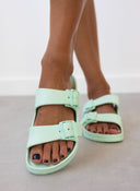 Slides με ανατομικό σχήμα στον πάτο - Μέντα - thefashionproject.gr - The Fashion Project