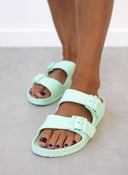 Slides με ανατομικό σχήμα στον πάτο - Μέντα - thefashionproject.gr - The Fashion Project