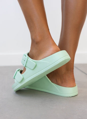 Slides με ανατομικό σχήμα στον πάτο - Μέντα - thefashionproject.gr - The Fashion Project