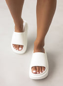 Slides με φαρδιά φάσα - Λευκό - thefashionproject.gr - The Fashion Project