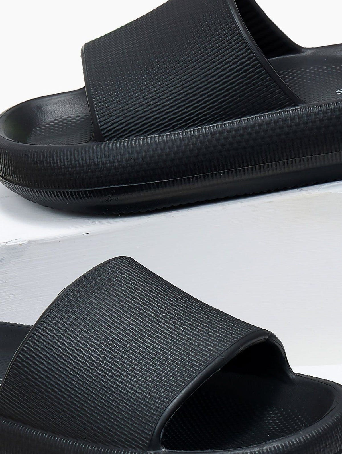Slides με φαρδιά φάσα - Μαύρο - thefashionproject.gr - The Fashion Project