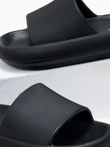 Slides με φαρδιά φάσα - Μαύρο - thefashionproject.gr - The Fashion Project