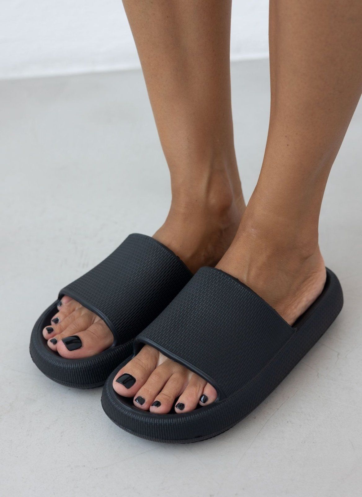 Slides με φαρδιά φάσα - Μαύρο - thefashionproject.gr - The Fashion Project