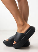 Slides με φαρδιά φάσα - Μαύρο - thefashionproject.gr - The Fashion Project