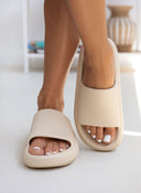 Slides με φαρδιά φάσα - Μπεζ - thefashionproject.gr - The Fashion Project