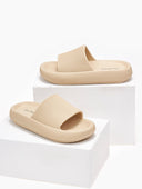 Slides με φαρδιά φάσα - Μπεζ - thefashionproject.gr - The Fashion Project