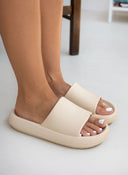Slides με φαρδιά φάσα - Μπεζ - thefashionproject.gr - The Fashion Project