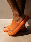Slides με φαρδιά φάσα - Πορτοκαλί - thefashionproject.gr - The Fashion Project