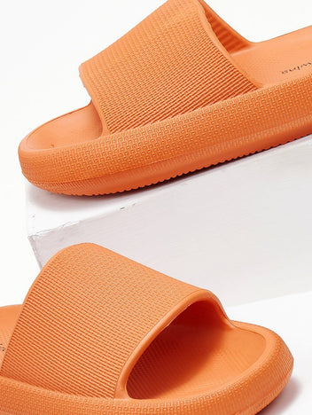 Slides με φαρδιά φάσα - Πορτοκαλί - thefashionproject.gr - The Fashion Project