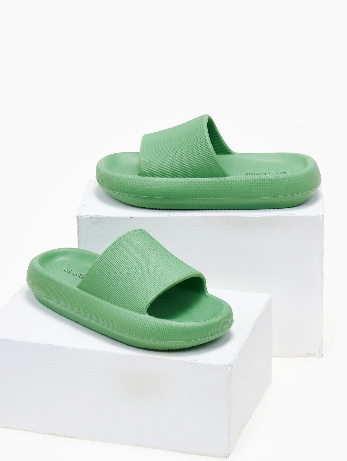 Slides με φαρδιά φάσα - Πράσινο - thefashionproject.gr - The Fashion Project
