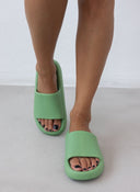 Slides με φαρδιά φάσα - Πράσινο - thefashionproject.gr - The Fashion Project
