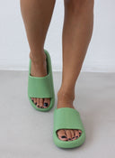 Slides με φαρδιά φάσα - Πράσινο - thefashionproject.gr - The Fashion Project