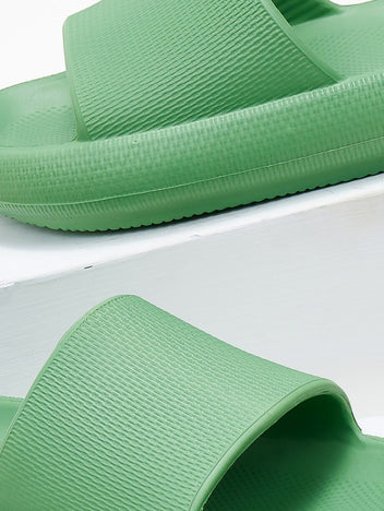 Slides με φαρδιά φάσα - Πράσινο - thefashionproject.gr - The Fashion Project
