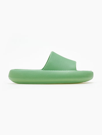 Slides με φαρδιά φάσα - Πράσινο - thefashionproject.gr - The Fashion Project