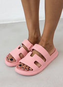 Slides με φάσα και ανατομικό σχήμα στον πάτο - Ροζ - thefashionproject.gr - The Fashion Project